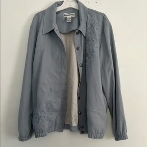 Alfred‎ Dunner Light Blue Embroidered Jacket
